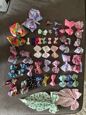 Assorted Colorful Hair Bows Bundle - Multi Color